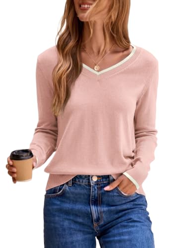 Image of Dokotoo Women's Wool Blend Crew Neck Casual Fall Sweaters Knit Tops | Lightweight,Long Sleeve,Fall Outftis,Dressy,Ribbed Hem,Business Casual Tops,Comfy Knit,Pullover,Basic Classic,Layer Clothes