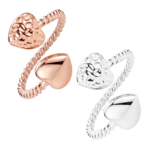 Feraco 2PCS Pure Copper Magnetic Rings for Women with Magnets,Jewelry