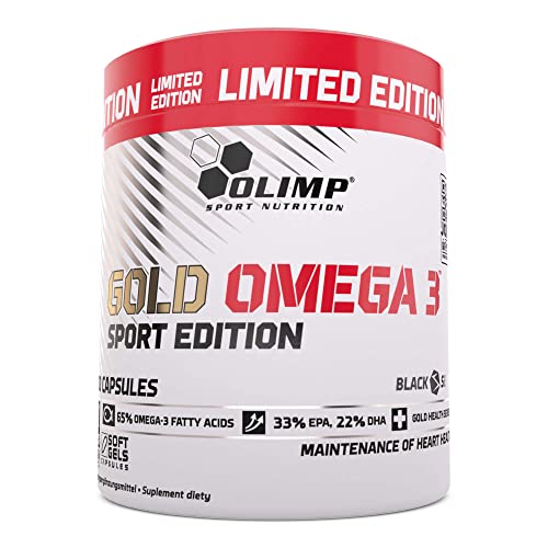 Olimp Sport Nutrition Gold Omega 3 Sport Edition - 200 Kapseln - Nahrungsergänzungsmittel mit Fettsäuren und Vitamin E