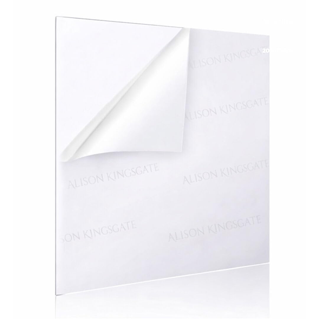Alison Kingsgate 20X20IN Perspex Sheet 1mm - Transparent Acrylic Sheet Cut to Size for Picture Frames, DIY Craft, Art Projects, Painting Displays - Suitable for Home and Professional Use