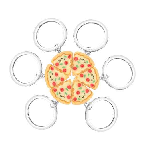 Porte-clés pizza CENWA pour ne plus perdre vos clés de maison grâce au lot de 6
