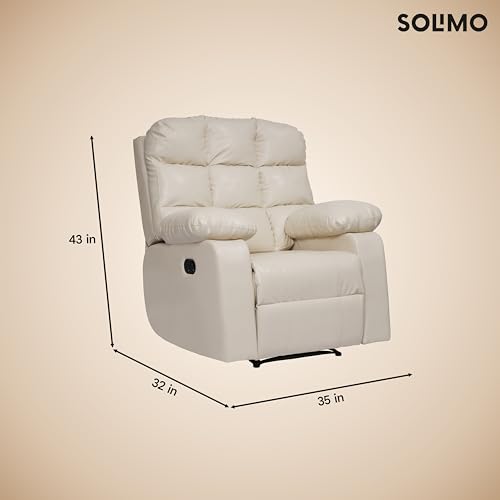 Image of Amazon Brand - Solimo Lumina 1 Seater Recliner | Single Sofa Chair for Living Room Comfort | Ergonomic Design (Leatherette - Beige)