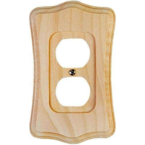 Amerelle 170D Contemporary Paintable/Stainable Wood Duplex Wallplate, Unfinished Cover