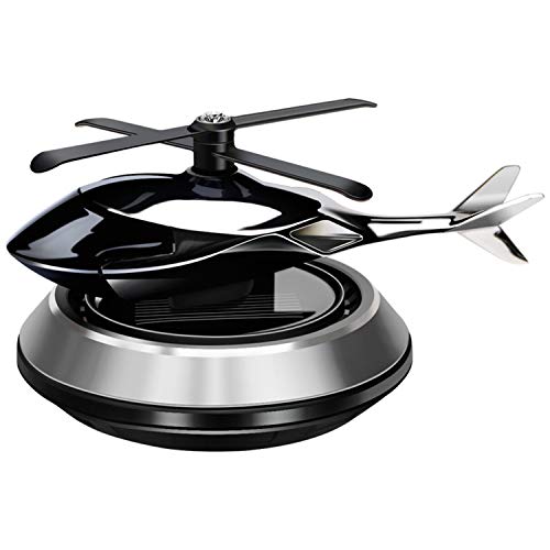 ALLIS Solar Helicopter Car Aromatherapy Decor, Solar Energy Rotating Helicopter Design Aromatherapy Diffuser Car air Freshener Essential Oil Diffuser (Silver)