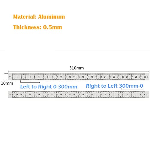 Cinta métrica adhesiva de aleación de aluminio 300mm x 10mm miniatura 2