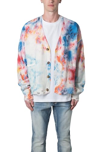 mnml Men's Tie Dye Cardigan Sweater - Multi, S