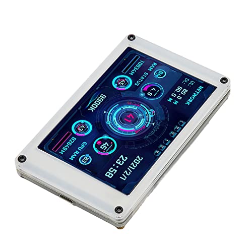 Image of ASHATA 3.5inch USB Mini Screen, Computer Temp Monitor, Dimmable Theme Editor PC CPU Data Monitor, PC Temperature Display for PC ARGB Computer Case Secondary Screen