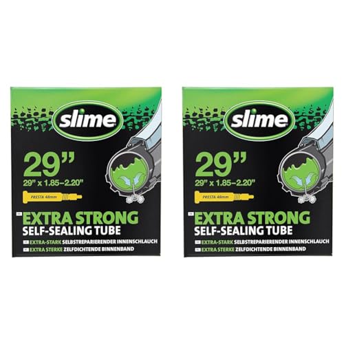 Slime 30073 Cámara Interior de Bicicleta con Sellante de Pinchazos Slime, Sellado Autónomo, Prevenir y Reparar, Válvula Presta (Paquete de 2)