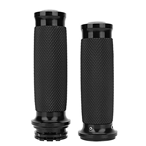 Yctze 1 par de empuñaduras universales para moto de 25 mm de aluminio + cubierta antideslizante de goma para manillar (negro), para manillar de moto de 25 mm de Harley davidson