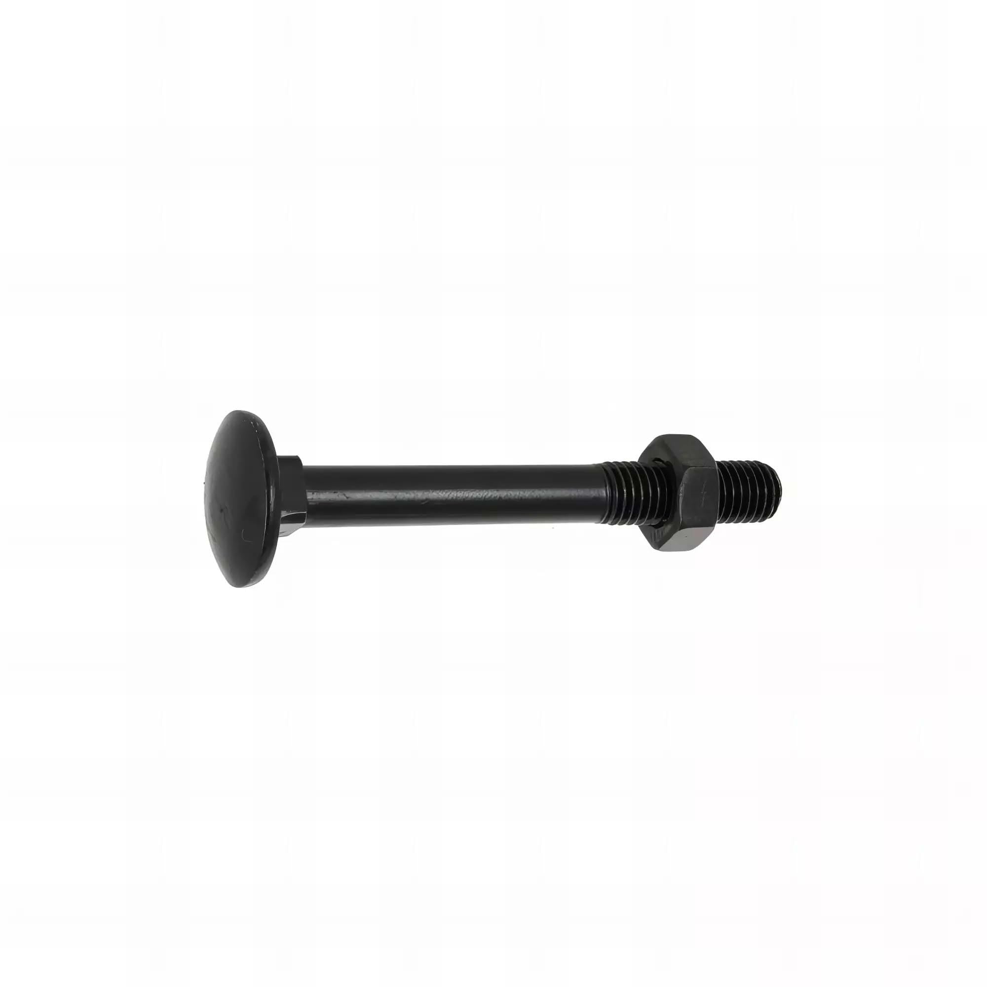 100 Boulons tête ronde collet carré DIN603/555 acier zingués Noir - diamètre 6,0 mm - Longueur 80 mm - Diamètre 6 mm