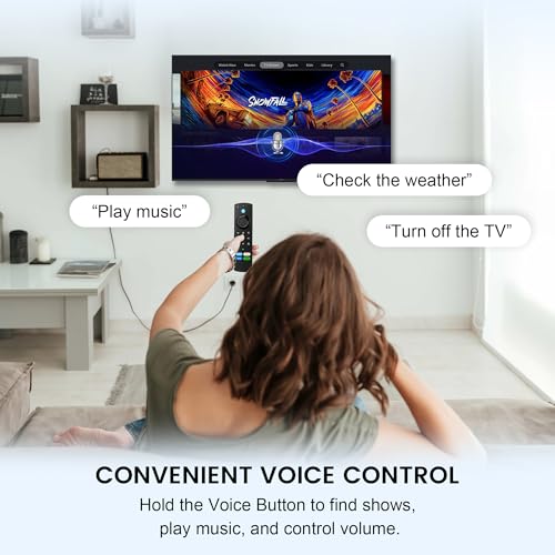 Image of Replacement Remote Compatible with FireSeries TV Stick & Cube, Simple Setup | With Voice Search,Fit for TV Stick Lite /HD /4K(1st /2nd Gen) / 4K Max 1st Gen, Smart TV 3rd Gen , for TVs Cube(1st /2nd /3rd Gen)