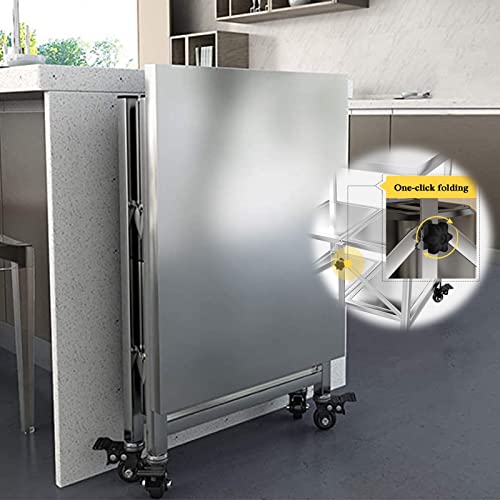 Carros de servicio de acero inoxidable multiusos con ruedas bloqueables 60cm 7