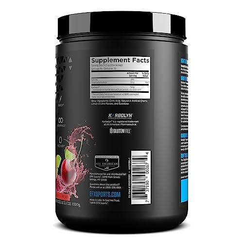 Efx Sports Karbolyn Fuel | Fast-Absorbing Carbohydrate Powder | Carb Load, Sustained Energy, Quick Recovery | Stimulant Free | 18 Servings (Cherry Limeade) #TOP7