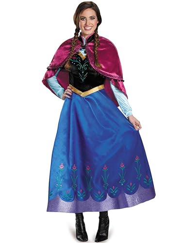 FStory&Winyee Damen Kostüm Karneval Eiskönigin Prinzessin Anna Kleid Blau mit Umhang Rosa Erwachsene Cosplay Kleid für Fasching Verkleidung Party...