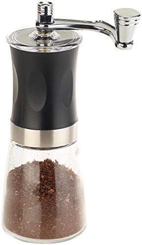 Rosenstein & Söhne Kaffeemühle manuell: Hand-Kaffeemühle mit Keramik-Mahlwerk, stufenlos einstellbar, 19 cm (für Espressokocher, handbetrieben, Kaffeemaschinen)