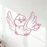 Stickers muraux en vinyle Motif petit canari Rose 68 x 95 cm