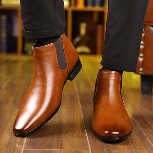 Men's Chelsea Boots Casual Dress Boots Ankle Slip on Boots for Men4