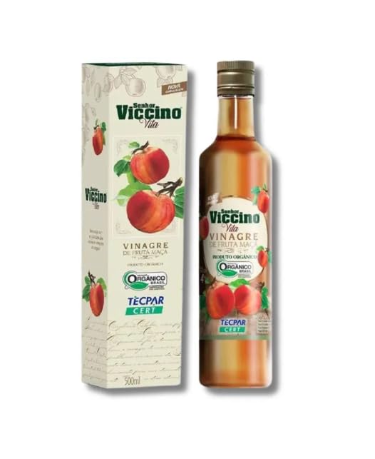 Senhor Viccino Vita Vinagre de Maçã Orgânico, 100% Natural, Zero Conservantes, Zero Açúcar, Vidro 500ml