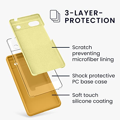kwmobile Case Compatible with Google Pixel 6a Case - TPU Silicone Phone Cover with Soft Finish - Mango - Image 2