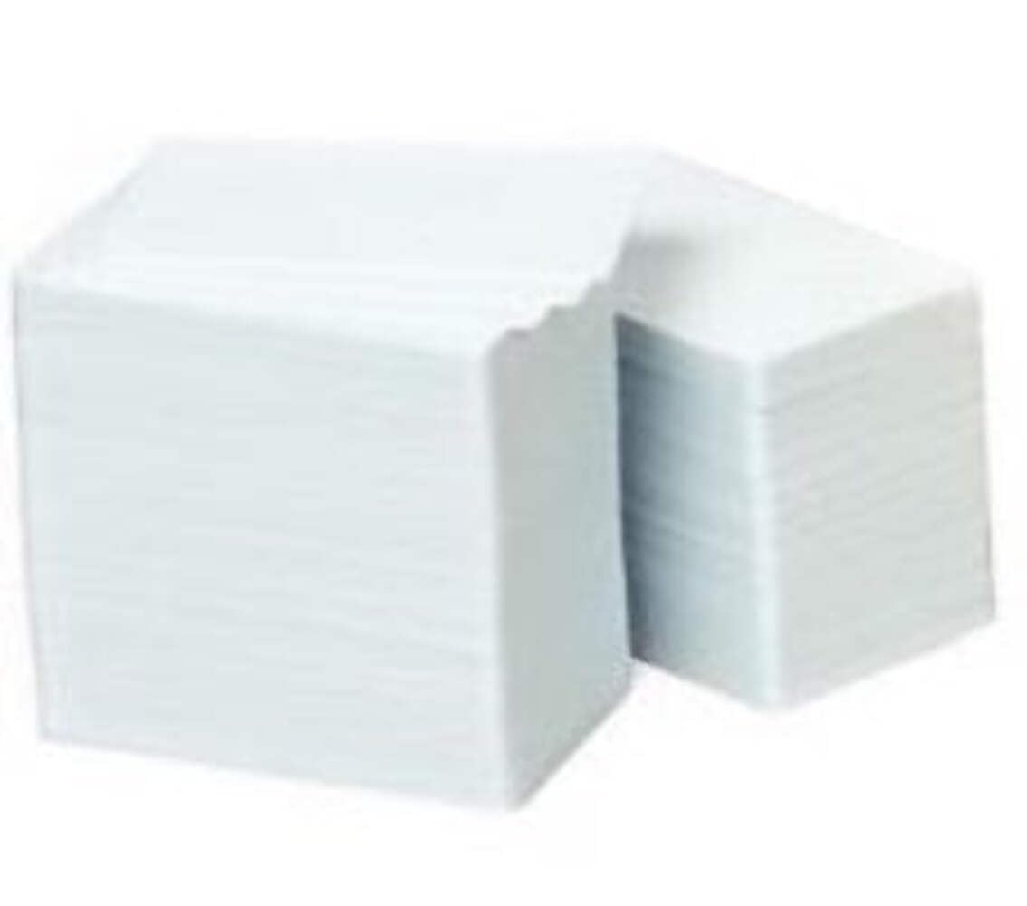 ZEBRA Card, Food Safe PVC, 30 Mil White/White, Glossy, 500 / Box, 800050-167 (White/White, Glossy, 500 / Box)