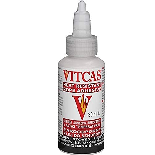 VITCAS 125ml White Fire Rope Seal Adhesive - Wood Fired Multi Fuel Stoves-boilers-high-temperature adhesive-heat resistance of up to 1000 degree Celsius
