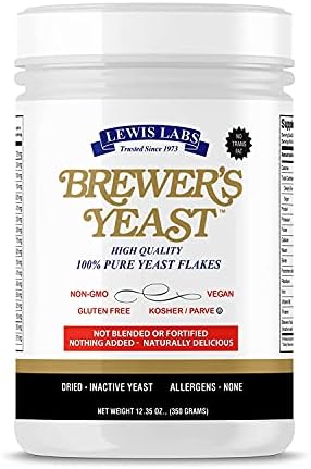 Brewers Yeast Flakes for Lactation Cookies, Breastfeeding Supplement to Boost Mother's Milk (1 Pack) - Non Fortified, Unsweetened - Kosher, Gluten Free, Non GMO, Vegan, Plant Based Protein Powder