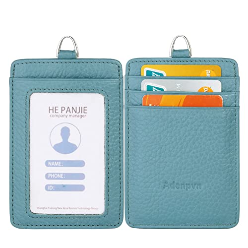 Genuine Leather Id Badge Holder With Lanyard,Soft Leather Id Card Holder,Up To 20 Colors And Leather Grains To Choose,Frommultiple Card Slots,Vertical Work Name Badge Case #TOP21