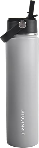 Botella de agua de viaje aislada de 24 onzas, acero inoxidable, a prueba de fugas, mantiene las bebidas calientes o frías, para exteriores,