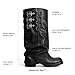 DREAM PAIRS Fold-over Knee High Boots Comfort Low Heel Wide Calf Slouchy Boot Stylish Buckle Long Tall Boots for Women,Size 9,Black,SDKB26007W
