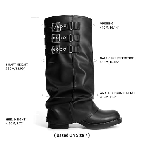 Image of DREAM PAIRS Fold-over Knee High Fashion Boots for Women
