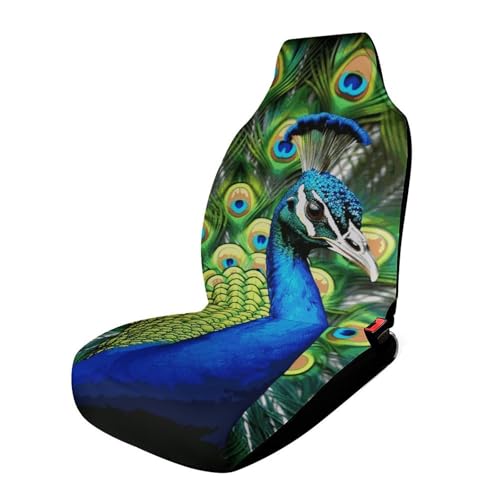 Housse de siège de voiture paon bleu pour rénover un intérieur usé