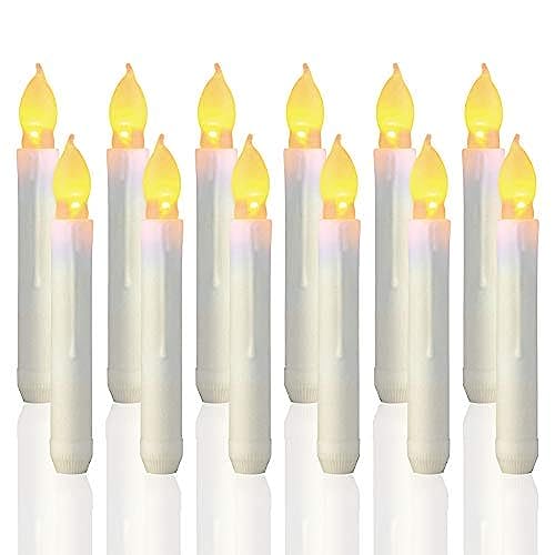 Flameless LED Taper Candle Lights, 12PCS Battery Operated Candles for Party, Classroom, Wedding, Christmas Decorations