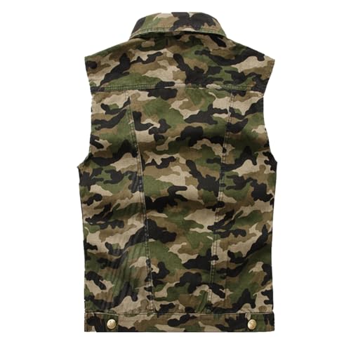 Men's Slim Fit Retro Light Blue Denim Vest Sleeveless Summer Jean Jacket3