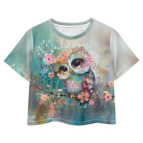 Image of 4th of July Shirt for Girls 7-8 Years US Flag Crop Tops Kids Outfit Independent Day Graphic Tee-