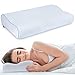 Produktbild Samione Memory Foam Kissen, Höhenverstellbares Orthopädisches HWS Nackenstützkissen, Therapeutisch Ergonomisches Nackenkissen mit Abnehmbarer und Waschbarer Schlafkissen Cotton Bezug, (Weiß+Blau)