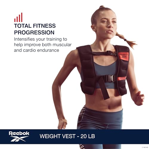 Reebok Weighted Vest – Premium Material, Adjustable Fit, Reflective Elements for Full-Body Workouts, Strength Training, and Rehabilitation3
