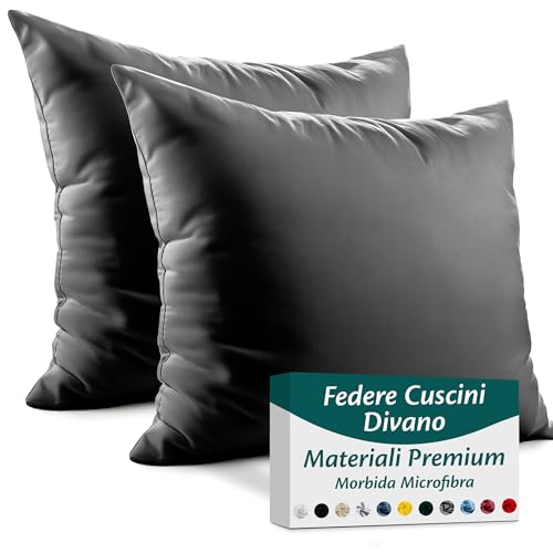 Flowen Federe Cuscini Divano 50x50 Set da 2 Copricuscini in Microfibra Fodere Lavabili e Resistenti 50 x 50 cm Tessuto 100% Poliestere Traspirante Anallergico Antiacaro Ideali per Arredo Casa