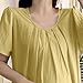 QUNPIU Women's Summer Short Sleeve Crew Neck Maternity Dress Casual Loose Pleated A-Line Keyhole Pregnancy Long Dresses Yellow