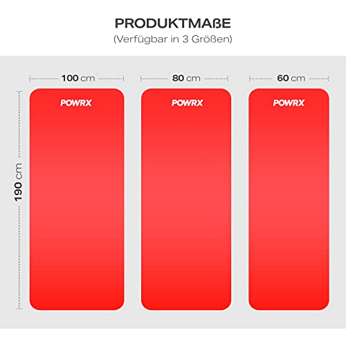 Powrx Yoga Mat Thick | Exercise Mat 1/2" - 3 Widhts With Carrying Strap And Bag | Non-Slip Workout Mat For Women Men Home Fitness Stretching Pilates Gymnastics Floor Gym Equipments, Red #TOP1