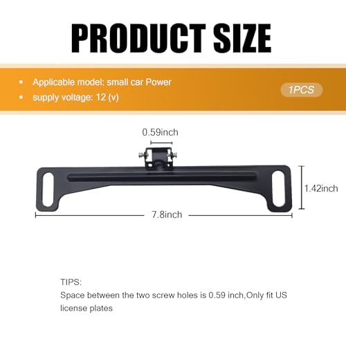 Image of 1 PC Car Rear View Camera License Plate Holder, 7 inch Long Metal Durable Waterproof Installation Tool for 0.51 inch Camera, Stable and Anti-Shake Driving Recorder Stand, Universal for Cars (Black)