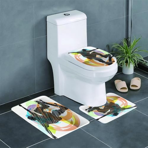 KGDHY Alfombra de Baño Súper Absorbente de Agua,Antideslizante Alfombra de Baño Cómoda y Transpirable,Decoración para Adolescentes, boceto Abstracto Grunge estilizado de un patinado