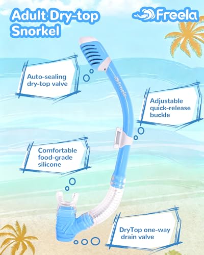 Kids Dry Snorkel Set Scuba Diving Mask with Nose Cover 180° Clear Anti-Fog - image 7
