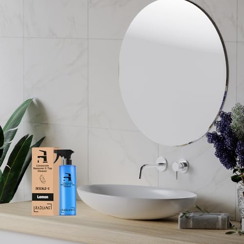 Image of Radiant 500ml Tap Cleaner and Limescale for Bathroom | Hard water stain remover and Shower head cleaner | Taps cleaning liquid spray| Also Use in Industries (Pack of 1 (500ml))