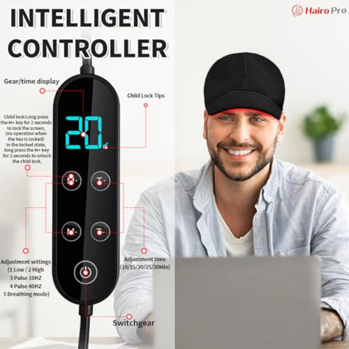 Image of Hairo Pro Red Light Therapy Cap with 180 Medical-Grade LEDs for Hair Growth - Professional 660nm , 850nm and 940nm Infrared Light Therapy cap - Dormant Follicles Stimulator for Men & Women - Hair Regrowth Treatment