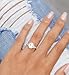 TIGRADE 3CT Engagement Ring Oval Cut Cubic Zirconia Marquise Round CZ Eternity Wedding Band for Women Size 3-12, Gold, Size 7.5