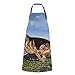 JOCHUAN Cool Animal Running Dog Berger Allemand Tabliers Drôles Pour Adultes Cool Animal Running Dog Berger Allemand Cravate Réglable Avec Poches Pour Adulte
