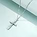 Rnivida 925 Sterling Silver Cross Pendant Necklace, Simple Cross Jewelry Gift for Women (Cross with 16