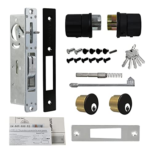 Alsecure TwisttoLock Storefront Door Lock Keyless with AntiMislock Button,Hook Deadbolt&Brass