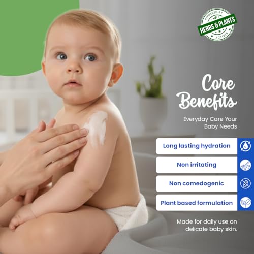 Image of Natural Hydrating Baby Lotion (100ml) with Shea Butter & Oats | 100% Natural, pH Balanced, Dermatologically Tested | For Dry, Dull & Irritated Skin (0+ Months)