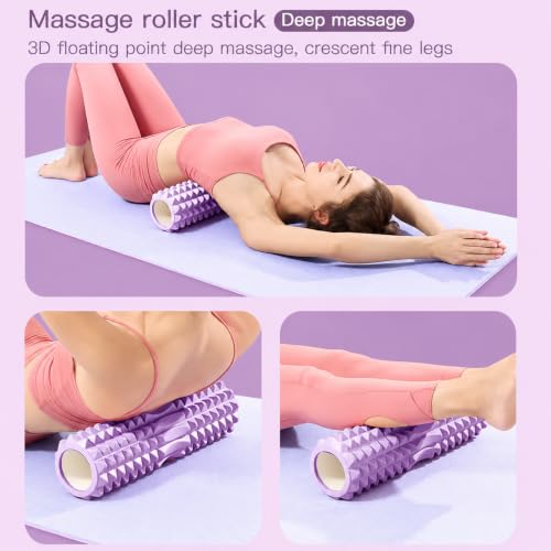 Image of Foam Roller for Exercise & Gym | Deep Tissue Muscle Massage Roller for Back, Neck, Calf & Thigh Pain Relief | Yoga, Stretching, Recovery & Fitness Workout Equipment | 33cm (Red)